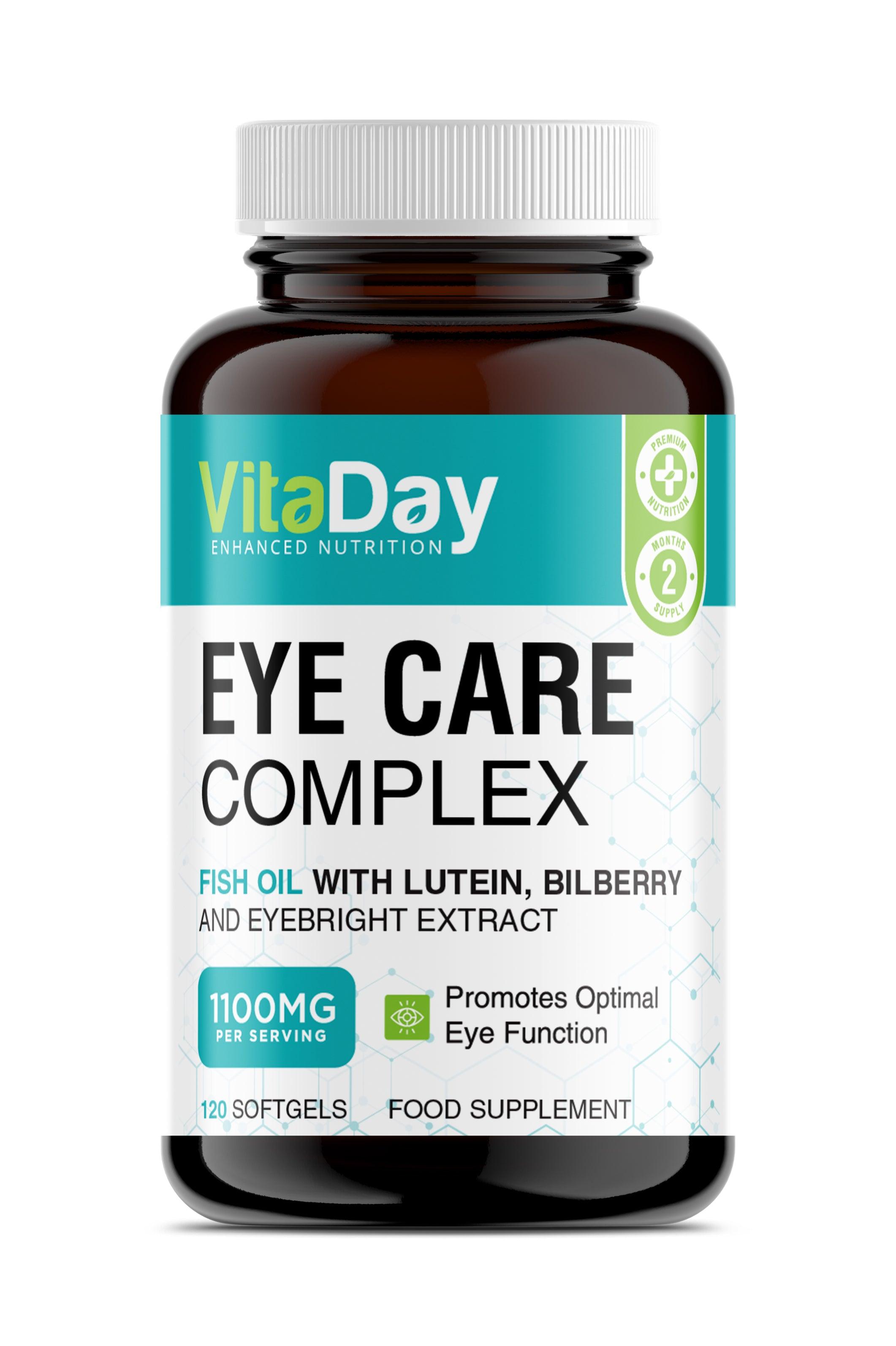 Eye Care Complex - Fish oil with Lutein Bilberry and Eyebright Extract Vitamin - Vitaday