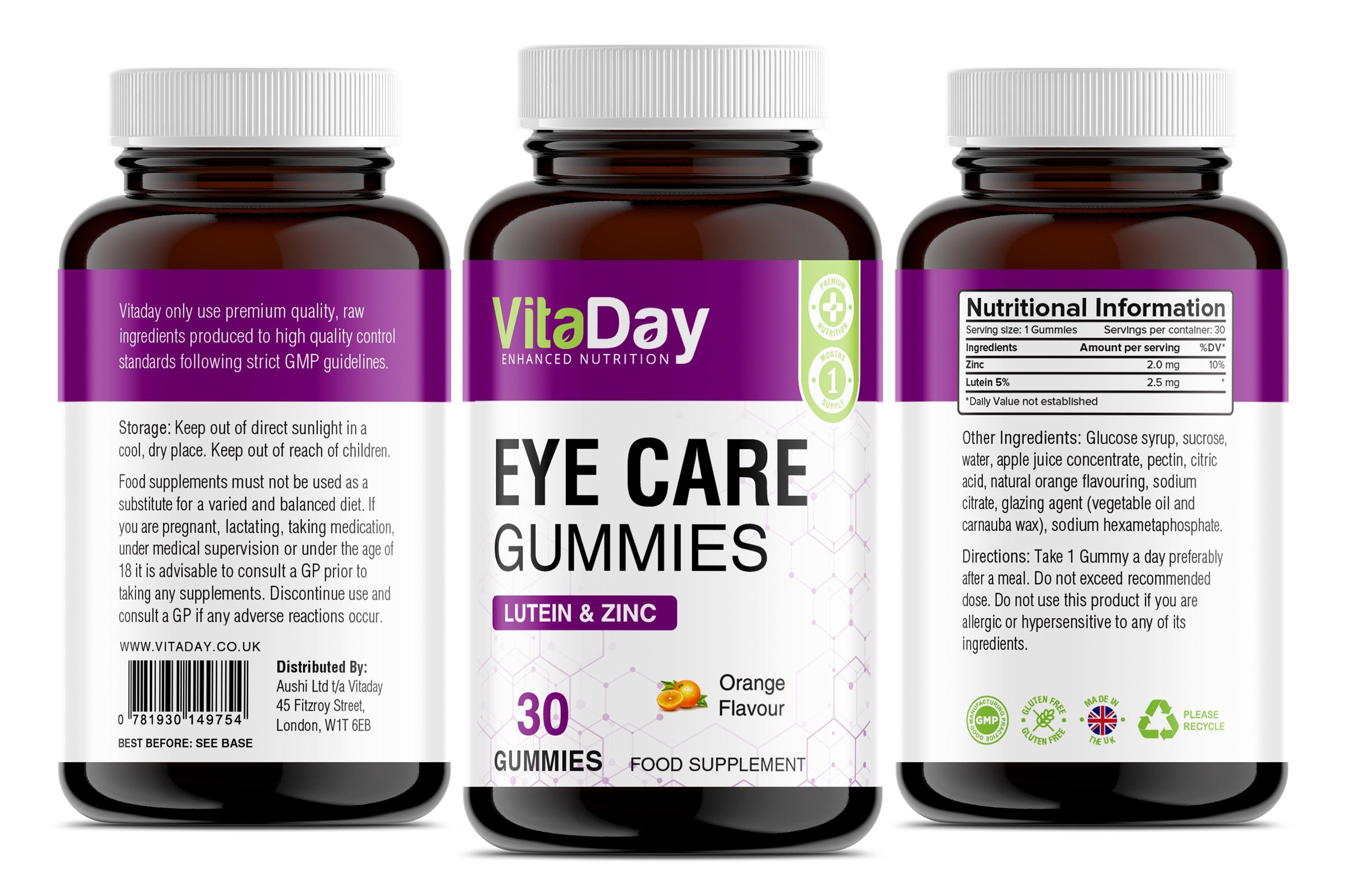Eye Care Gummies with Lutein & Zinc - Vitaday